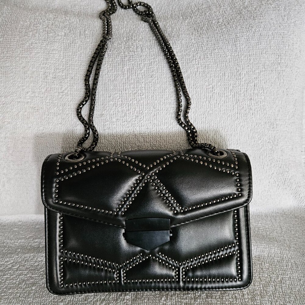 Faux Leather Quilted Shoulder Bag